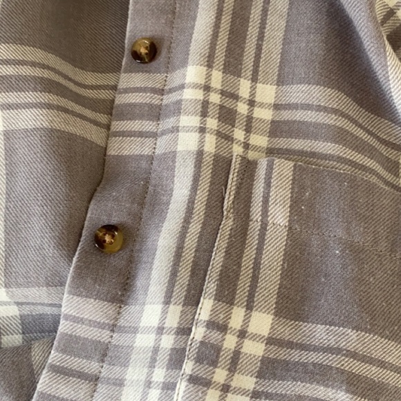 Hollister Grey/White Plaid Button Up Shirt - Picture 8 of 9